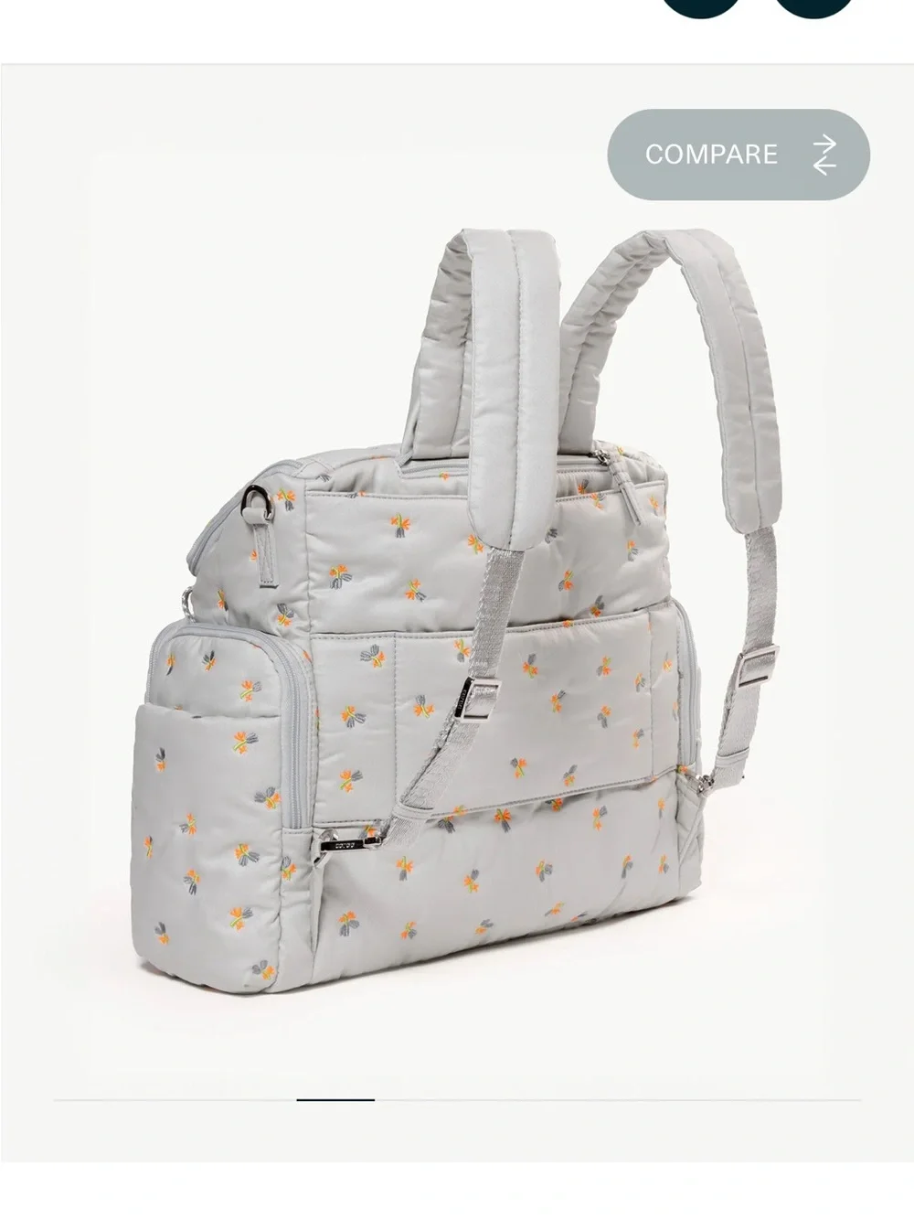 Caraa Diaper Bag in Organic Embroidered Cotton - FIRM PRICE